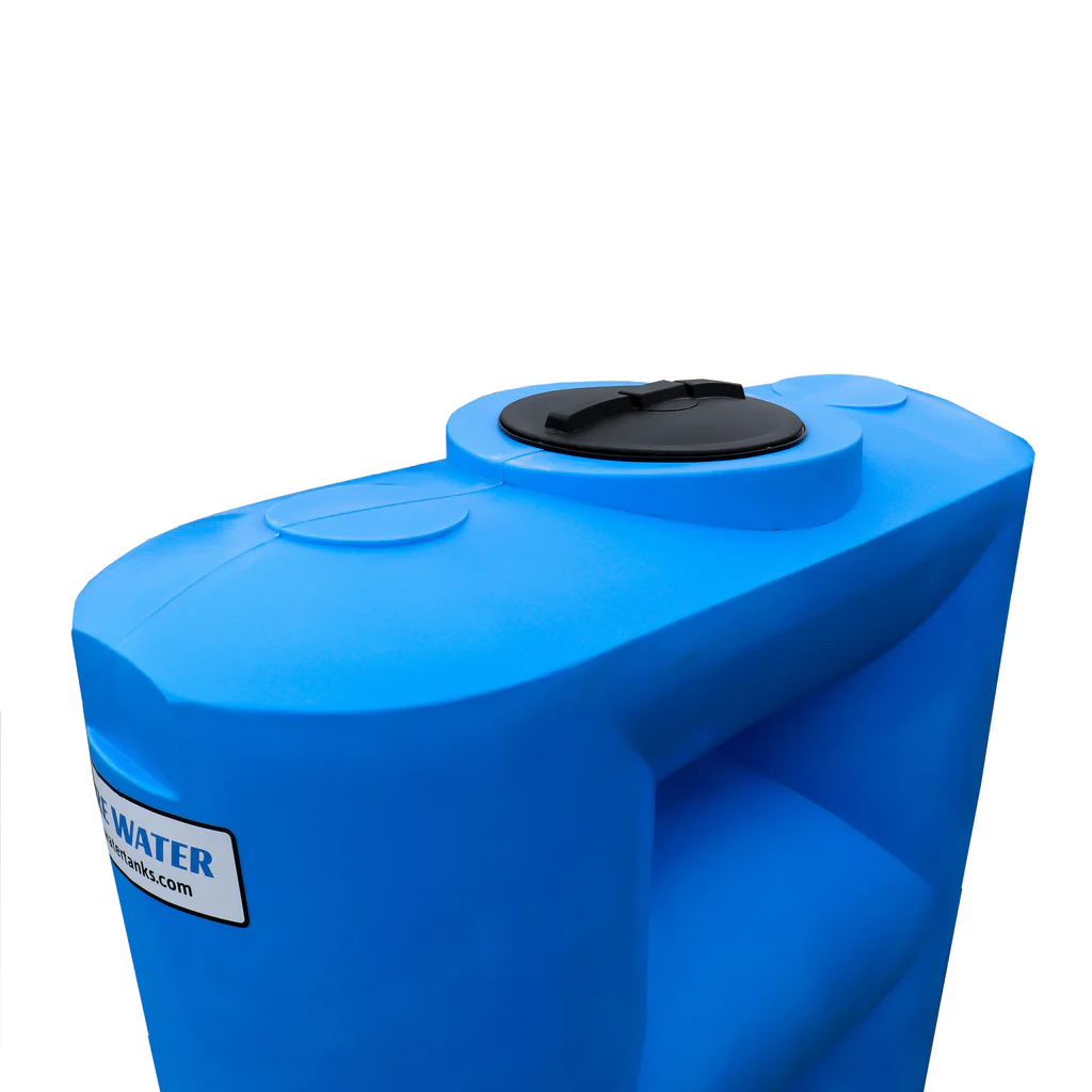 500 Gallon Plastic Doorway Emergency Water Storage Tank in Blue