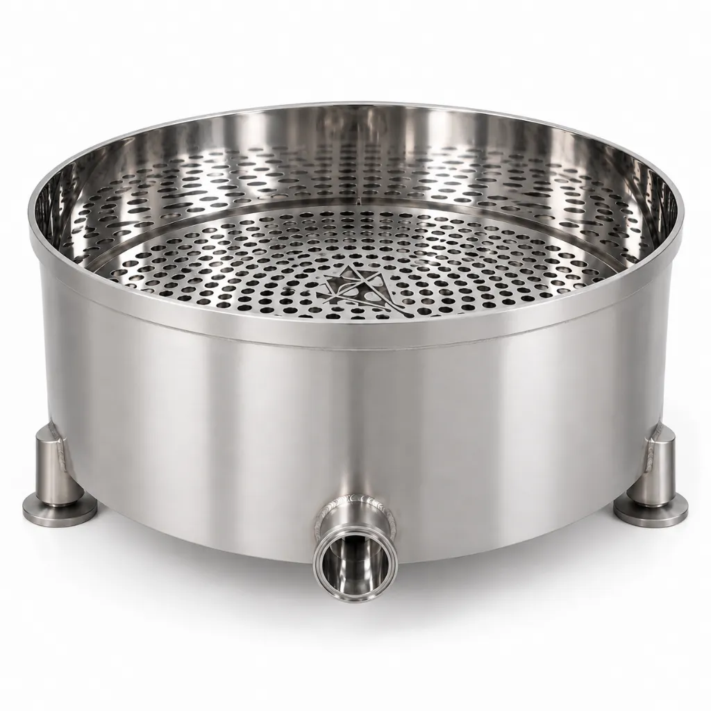 Perforated drain tank with faceted laser-cut emblem-3.webp