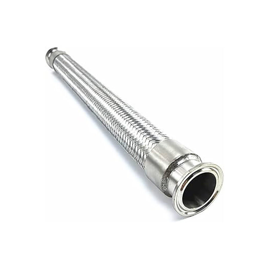 Tri Clamp Stainless-Braid Hose (2" Tri Clamp, 1" Tube, 5')