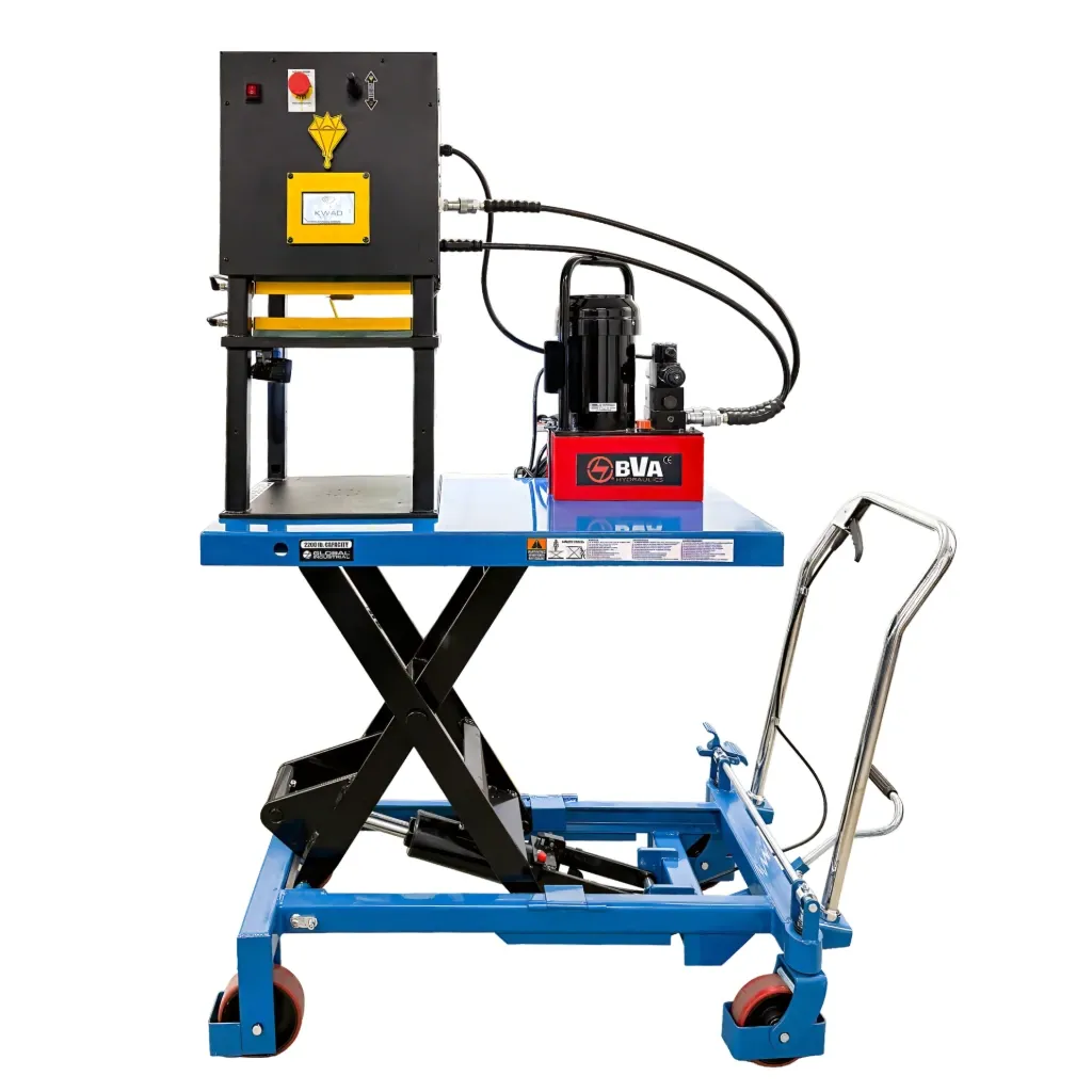 KWÄD™ Rosin Press (Black, E-Hydraulic Pump (Double-Acting), System Mounted to Cart, 110v/120v 1P 60hz (USA))
