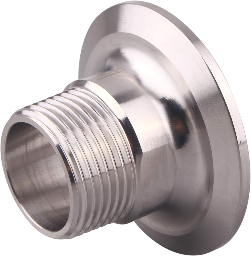 Tri Clamp to Thread NPT (2" Tri Clamp, Male, 1" Thread)