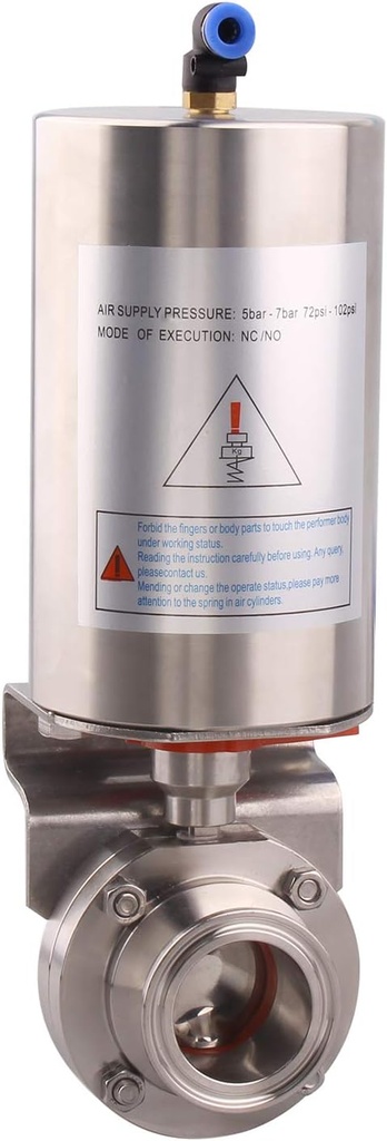 Tri Clamp - Pneumatic Solenoid Butterfly Valve 1.5”