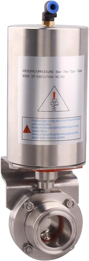 Tri Clamp - Pneumatic Solenoid Butterfly Valve